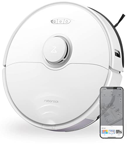 roborock S8,Robot Aspirador con Evitación de Obstáculos Reactive 3D,Cepillo DuoRoller,6000 Pa,Navegación LiDAR,Control por Voz App (Blanco)