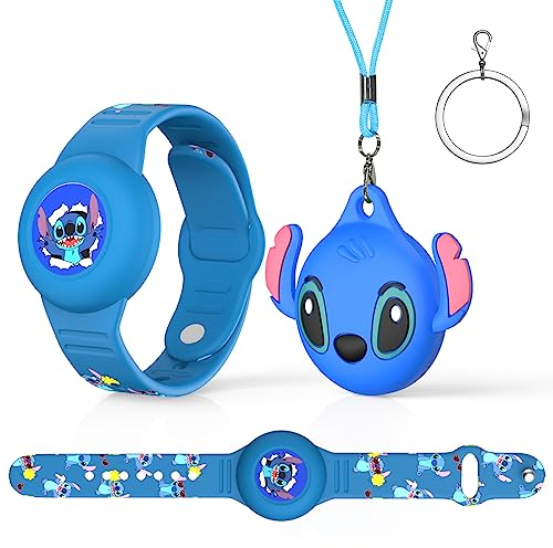 [2 Stück] Kompatibles AirTag Kinderarmband & Halskette， MOWYEOK wasserdichtes verstellbares Air Tag Armband für Kinder und versteckte Air Tag Halskette, Kompatibel mit AirTag Location Tracking Hülle