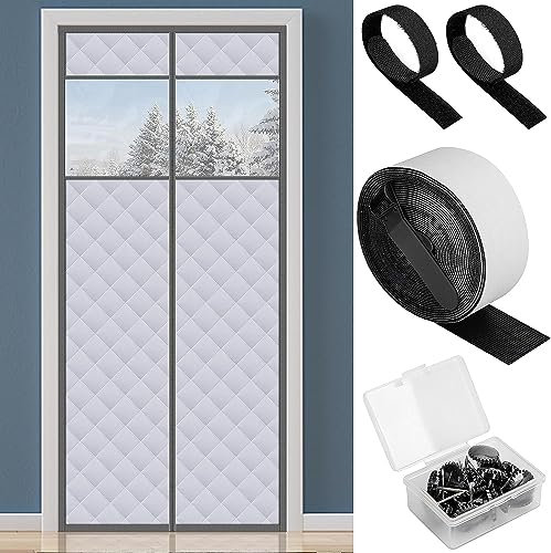 Magnet Wärmeschutzvorhang für Türen,Thermo Türvorhang mit Sichtbares Fenster, Isoliervorhang Kälteschutz,Oxford Tuch mit Polyester Baumwolle,Wasserdicht Winddicht Geeignete Türgröße 90 x 200cm
