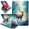 for Amazon Fire HD 8 (8th/7th/6th Generation 2018/2017/2016 Release) Case, 360 Degree Rotating Cover,PU Leather Folding Stand Cover with Auto Wake/Sleep,Watercolor Forest Deer