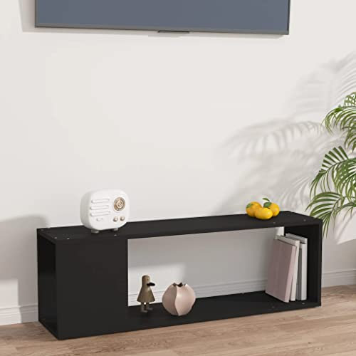 Entertainment Center Stand Unit Home Entertainment Center im Wohnzimmer Schlafzimmer TV-Schrank Schwarz 100x24x32 cm Holzwerkstoff Geeignet für Wohnzimmer Schlafzimmer