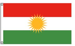 Stormflag Kurdistan Flagges - Bandera de Kurd (60 x 90 cm, poliéster, 90 g, con ojales cosidos con doble aguja).