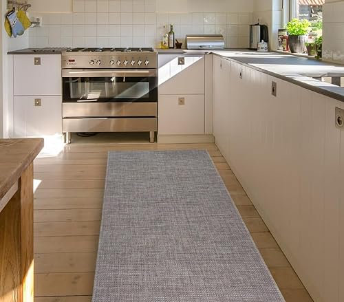 Tadi & Imperio1979 Alfombra Larga Vinilo Trenzado para Pasillo Cocina Dormitorio a Medida Presencia Natural de Alta Resistencia con Trasera de PVC Antideslizante (Twist 7833)