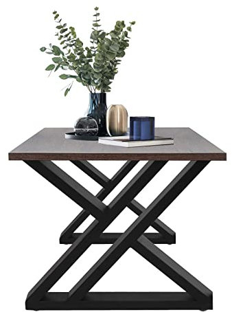 Vielrosse Tischbeine Metall X-Gestell, Tischkufen 2 StüCk Tischgestell Aus Stahl, MöBelfüßE Mit 4pcs Bodenschoner FüR Esstisch Schreibtisch Sitzbank Couchtisch L45 X B5 X H40 cm Modern Schwarz