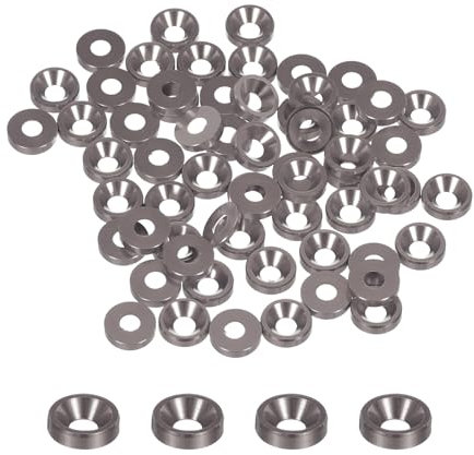 QUARKZMAN 50 arandelas avellanadas M3, aleación de aluminio anodizado de 8 mm/0,31 pulgadas, juntas de cabeza para tornillos RC/FPV/PC/piezas de accesorios para drones, gris