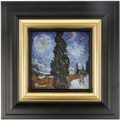 Wandbild Landstrasse bei Nacht Vincent van Gogh 18,5 x 18,5 cm - Artis Orbis