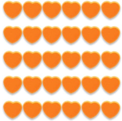 PYJLBX Fridge Magnets Strong Magnet Small Magnets, 30 Pcs Whiteboard Magnets Heavy Duty, Mini Magnets Fridge Magnets for Adults, Cute Magnets for Whiteboard Fridge Crafts Notice Board (Orange, Heart)
