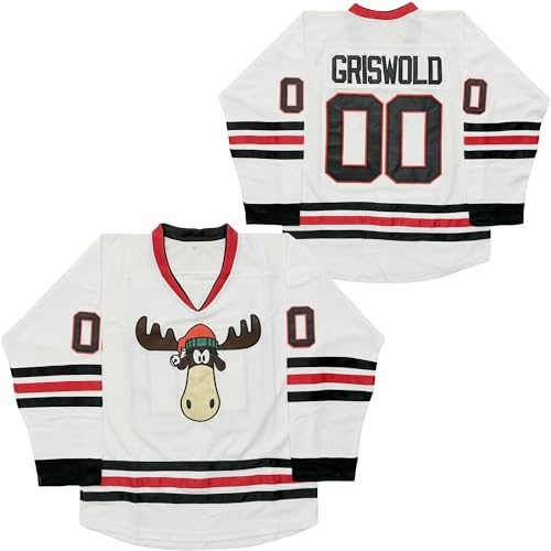 #00 Griswold Movie Hockey Trikots X-Mas Christmas Vacation Mens Jersey White Stitched