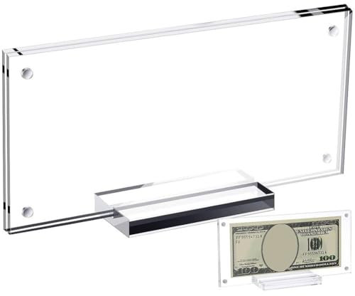 Glixoft Acryl-Dollar-Schein-Halter, Dollar-Schein-rahmenhalter, Durchsichtige Schilder-vitrine, Währungs-Ticket-Schutz Für Büro Und Zuhause