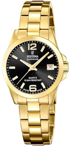 Festina Uhr Für Damen F20050/4 Swiss Made Acero Clasico Gold Edelstahl Case GoldEdelstahl Band