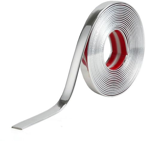 5M Autotür-Schutz Karosserie Fenster Außen Dekoration Klebestreifen PVC Autotür Kantenschutz Stoßstange Schutzleiste Flexibel(Chrome,50mm(1.96Inch))