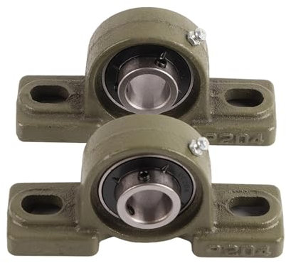 MJINA 2 Stück UCP204 20 mm Bohrung, Zwei Bolzen, Kugellager, Stehlagergehäuse, selbstausrichtendes Lager, Wellenunterstützung, Pendelrollenlager