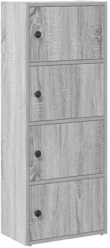 vidaXL Bücherregal Grau Sonoma 40x24x102 cm Holzwerkstoff, Bücherschrank, Lagerregal, Regal, Lagerschrank, Schrank, Aufbewahrungsschrank