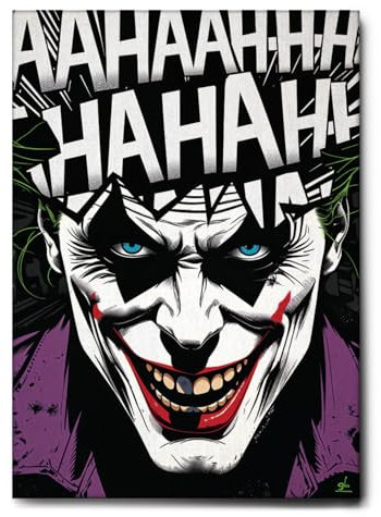 Giallobus - Quadro - 02 - La Risata di Joker - Tela Canvas Telaio Standard - 50x70 - Pronto da Appendere - Quadri Moderni per la casa