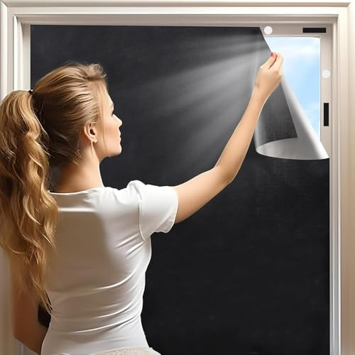 100% Blackout Blind | Portable Blackout Blinds 200X145cm | Blackout Blind Stick On for Windows Fits Any Size Shape | Travel Blackout Blinds for Bedroom Nursery Loft RV Car