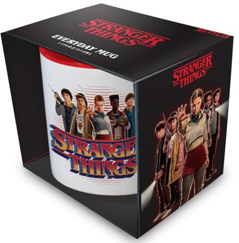 Pyramid International Stranger Things (Cast) Red Coloured Pod Mug, Official Licensed Netflix Drinkware, 11oz/315ml Ceramic Mug with Iconic Cast Artwork, One Size