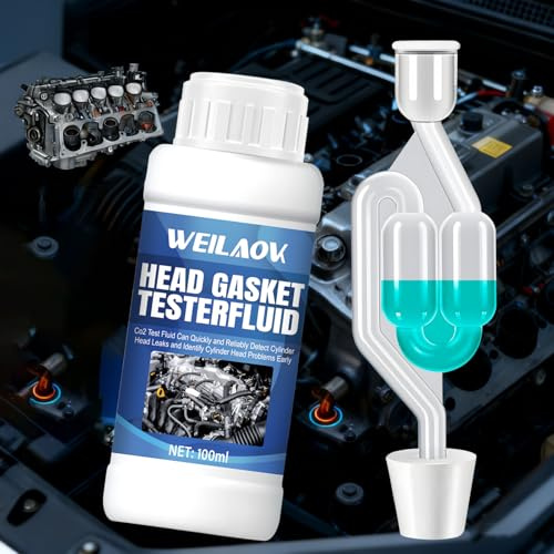 Test Guarnizione Testata Bruciata, Turafalle Testata Motore, Tester di Guarnizione A Testa Cilindrica per Testare Le Guarnizioni della Testata di Tutti I Veicoli e Motocicli, 100 ML