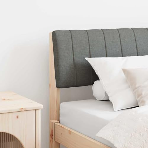 QJBSAVVA 90 cm Kiefer Kopfteil dunkelgrau, gepolstert, für Schlafsofa & Boxspringbett