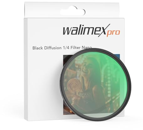 Walimex pro Black Diffusion 1/4 Filter Nano 67 mm, Diffusionsfilter mit 18-facher Nano-Beschichtung, Nebelfilter mit 3,3 mm Slimfassung
