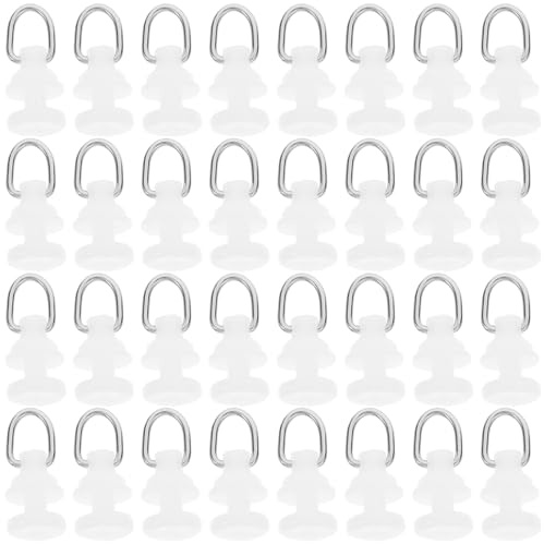 Uonlytech Lot de 50 Crochets à Roulettes Silencieuses en Pvc 6 Cm pour Rails de Rideaux Coulissants, Accessoires Blancs Compatibles Tringles, pour Installation Fenêtres et Salle de Bain