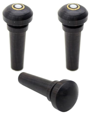 3 Stück Violinen Endpins aus Ebenholz für Akustische Geige | Schwarz, ohne Fischauge, Schlichtes Klassisches Design, für Violinspieler und Liebhaber