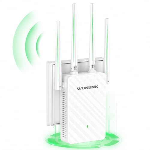WONLINK WLAN-Verstärker, WLAN Repeater 1200 MBit Dualband mit 4 Antennen, 1 Ethernet-Port, WPS & MU-MIMO-3503W-FF-26/07/16