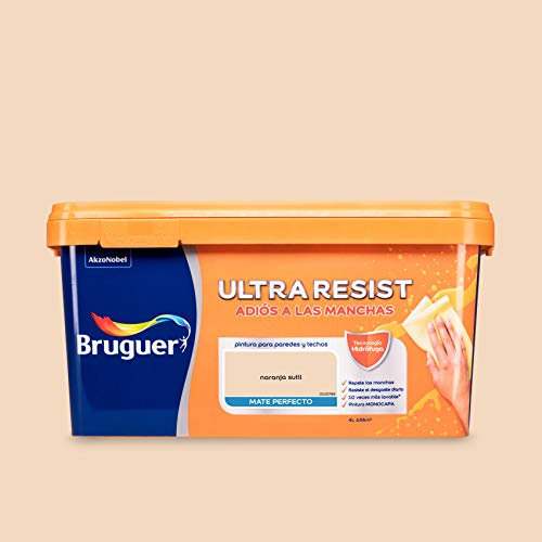 Bruguer ULTRA RESIST Pintura para paredes ultra lavable Naranja Sutil 4L