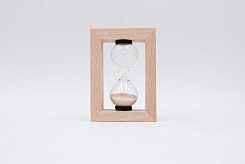 Mascagni - Sablier 3 Minutes avec Cadre en Bois de hêtre, Marron (Brown)