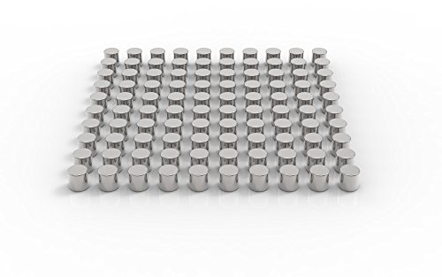 LeTOMA - 100 Starke Neodym Magnete D4x4 mm N45 - Ideal für Fotoseile und als Kühlschrankmagnete
