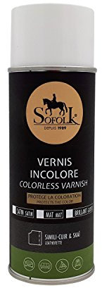 SOFOLK DEPUIS 1989 Vernis Protecteur Incolore pour Skaï et Simili-Cuir (Satin, AÉROSOL 400ML)