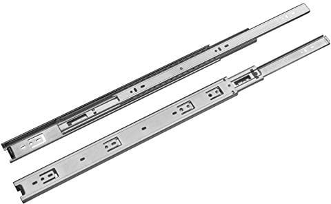 gamet 0 0 1 paire de glissières coulissantes à billes pour un tiroir L : 350/400/450/500/550 mm/extraction totale/charge maxi 30 kg, nickel, L: 400 mm