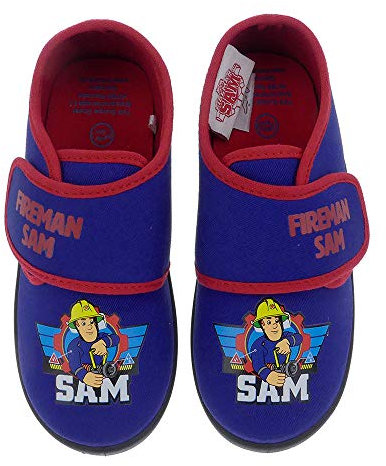 TVM Europe GmbH Hausschuhe Kinder Junge Canvas Gummisohle Klettverschluss Feuerwehrmann Sam blau (31/32)