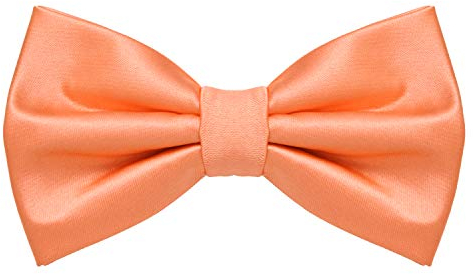 MASADA Herren Fliege Apricot Seidenlook, stufenlos verstellbar, handgefertigt, Hakenverschluss - 12 x 6 cm 100% Polyester