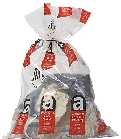 LDPE Asbestsack Transparent | 80x120cm | Traglast 25KG | 80L | Asbestabfälle | 100 Stück