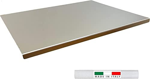 Tagliere Cucina Acciaio Inox Spianatoia Professionale Acciaio Inossidabile Piano Lavoro Per Cucina Bar Ristorante Impastare Pizza Pane Dolci Con Tappetino Antiscivolo Made In Italy MISURA 50x48cm