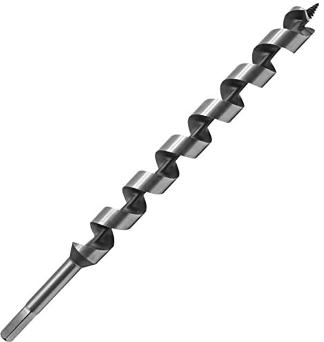 PHITUODA 1 x 14 Wood Auger Drill Bit with 1/2 Inch Hex Shank Ship Auger Bit, Perfect for Soft & Hard Wood, Plastic, Drywall, PVC