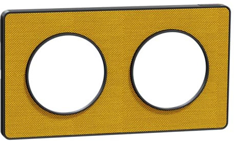 Schneider Electric - Odace Touch - PLQ Kvadrat Ocre/Anth 2 postes horiz. ou vert. entraxe 71mm - S540804KY