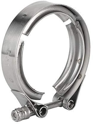 Exhaust Clamp, Car Exhaust V-Band Flange Clamp Kit, 2.5 Inch 63mm Car Auto V Band Downpipe Exhaust Clamp M6 Screw