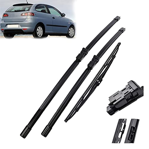 DHWUIASF Juego De Escobillas Limpiaparabrisas Delanteras Y Traseras para Seat para Ibiza 6L 2006 2007 2008, Parabrisas, Ventana De 21 + 19 + 14 