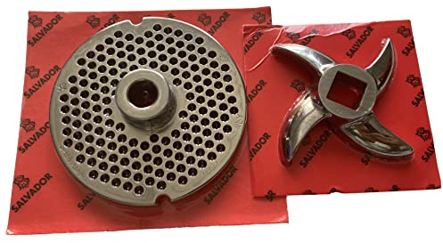 Meat Mincer Blade Plate Disc Grinder Spare Knife Curved All Sizes S/S Salvador 8 12 22 32 3mm 4.5mm 6mm (Blade & Plate 32-4.5mm)