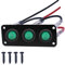 RUNCCI-YUN 3 Gang Redondo Interruptor 12V Panel Interruptor,Panel de interruptor de palanca de LED Verde 12V,SPST Interruptor Coche Redondo para coche, caravana, camión, barco