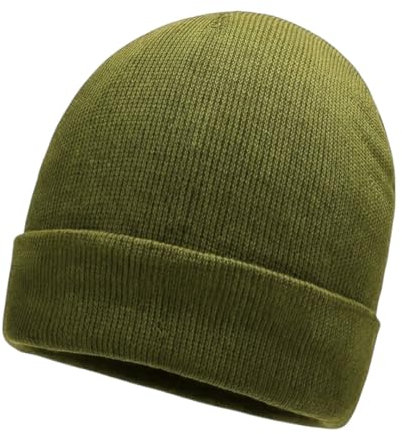 Gadgets Mafia Beanie for Men,Comfortable Breathable Stretchy Soft Cuffed Beanie Winter Hats for Mens (Olive Green)