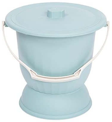 Sharplace Pot de chambre avec couvercle Pee Potty Pot de nuit Commode de chevet Seau pour enfant femme, Bleu