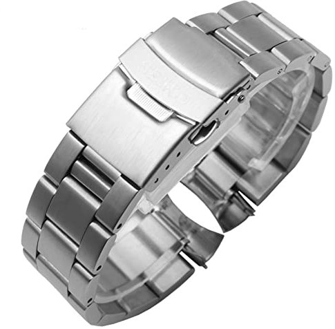 EKSIL Für SEIKO Nr. 5 SKX009 SKX007 SKX175 SKX173 massives Edelstahl-Armband 20 mm 22 mm Herren-Armband Zubehör Uhrenarmband Armband, 22 mm, Achat