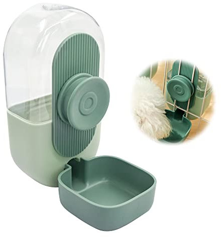 Wasserspender Katze Hunde Automatischer Trinkbrunnen - Hängender Automatic Water Dispenser für Hund und Kätzchen, 0.8L Reisespender für Kleine und Mittelgroße Haustiere, 20 * 15 * 10cm, Mintgrün