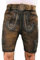 Lederhose Herren Oktoberfest Lederhose, traditionelle Wildbock Lederhose,Kurze Bayrische Trachtenhose mit Trachten Gürtel Gr 46-58 (DE/NL/SE/PL, Numerisch, 46, Regular, Kurz, Standard, Braun)