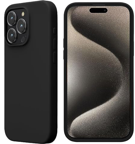 KP TECHNOLOGY Case For iPhone 15 Pro Max - Thin Soft Silicone Gel Case Cover For iPhone 15 Pro Max (BLACK)