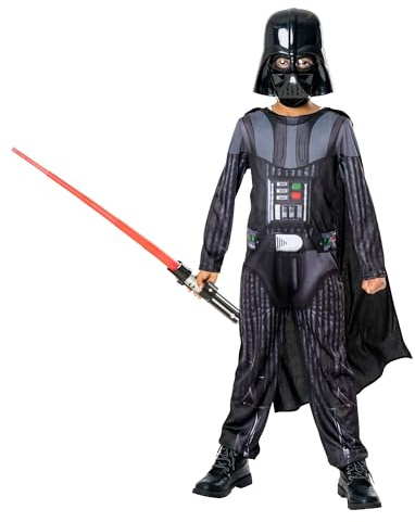 Rubie's Offizielles Star Wars Obi-Wan Kenobi Darth Vader Kostüm mit nicht beleuchtetem Lichtschwert, Kinderkostüm