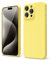 oakxco for iPhone 15 Pro Max Phone Case Liquid Silicone, Thin Slim Soft Rubber Gel TPU Plain Simple Cover for Women Girl Cute, Matte Solid Color,Yellow