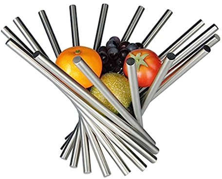 Cesta de fruta de metal Frutero de sobremesa Regalo de inauguración Decoración del hogar Bandeja de fruta para el hogar Cesta de fruta de sobremesa plegable de acero inoxidable